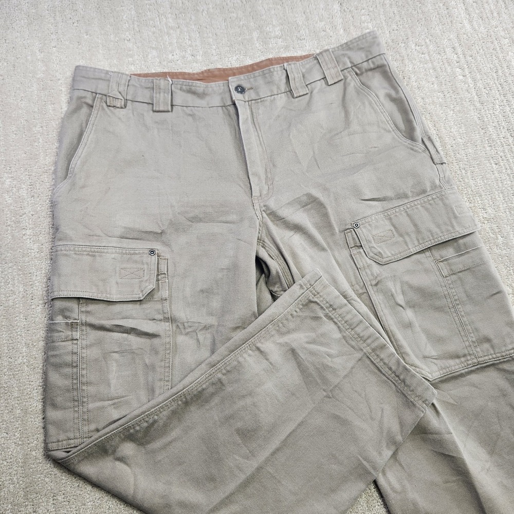 Duluth Pants Men 40x30 *READ  Firehose Cargo Workwear Heavy Canvas Beige